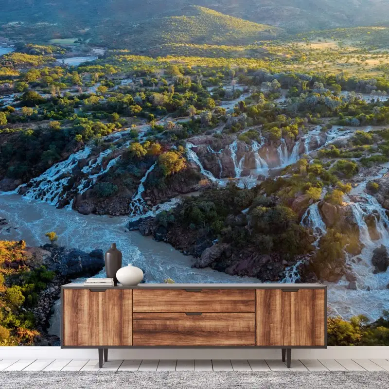 Wall mural Epupa Falls sunrise over Kunene River
