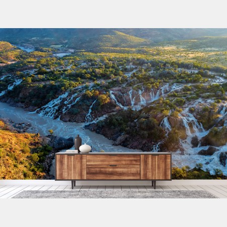 Wall mural Epupa Falls sunrise over Kunene River • Wallissimo®
