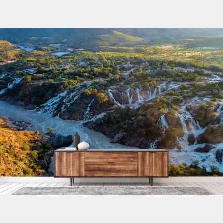 Wall mural Epupa Falls sunrise over Kunene River • Wallissimo®