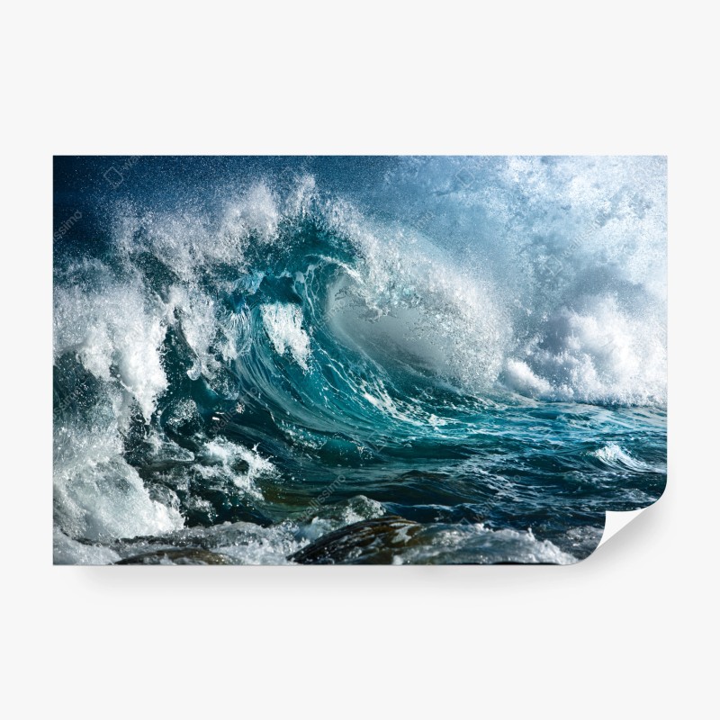 Wall mural turquoise ocean wave in motion