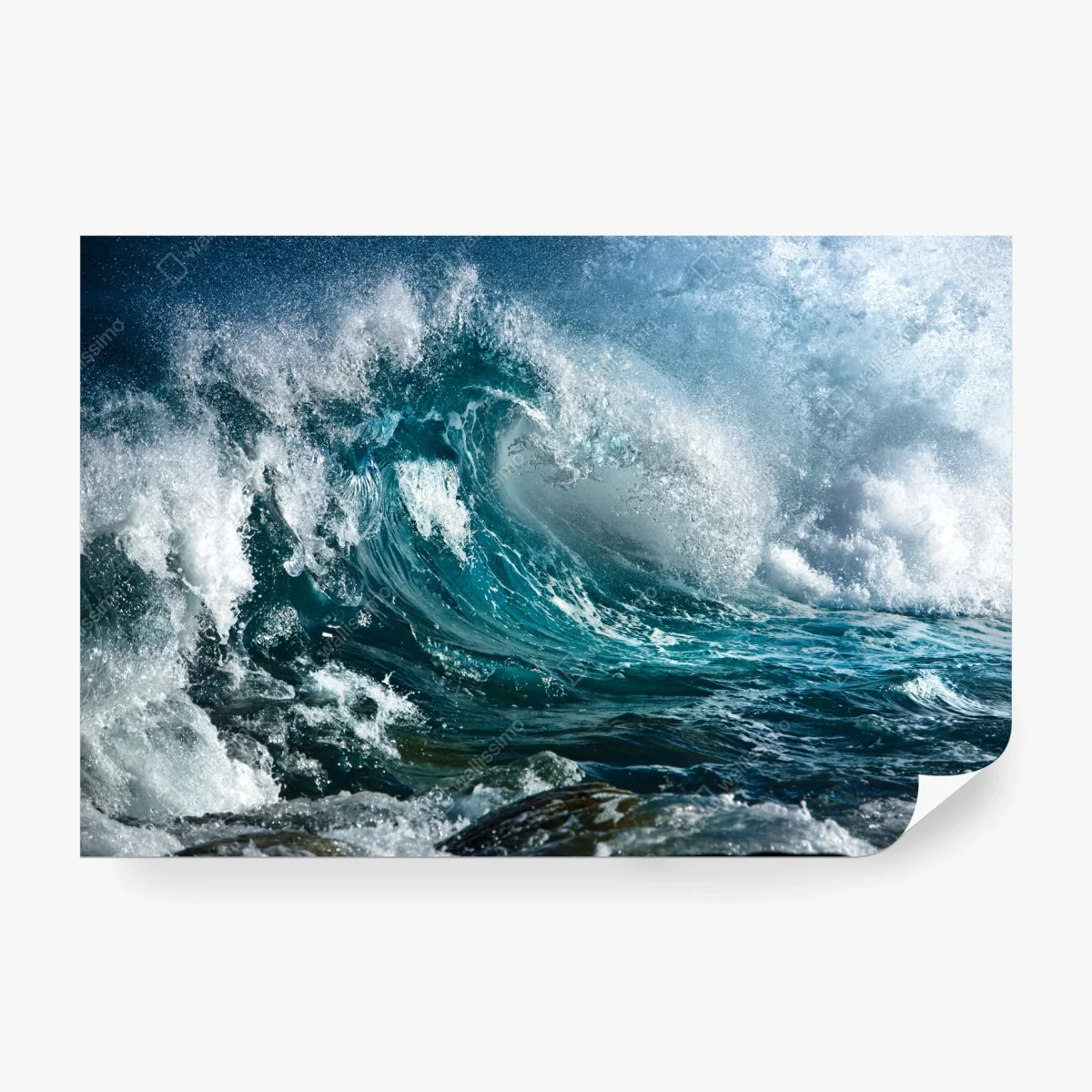 Wall mural turquoise ocean wave in motion ⁕ Wallissimo®