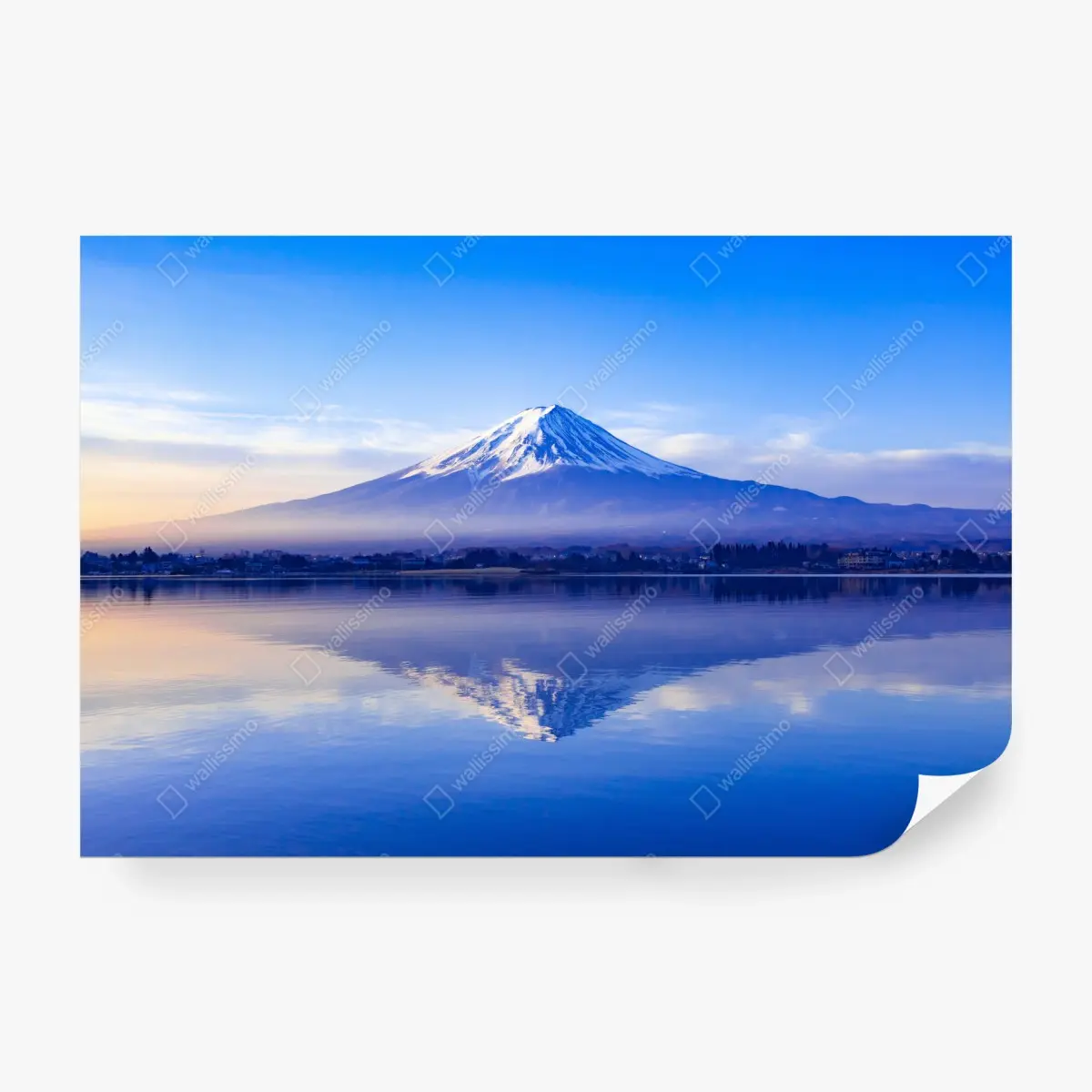 Wall mural Mount Fuji morning reflection over calm lake ⁕ Wallissimo® Wall mural Mount Fuji morning reflection over calm lake ⁕ Wallissimo®