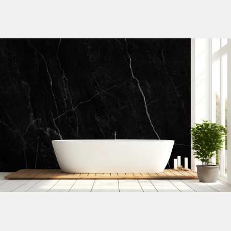 Wall mural black marble with white veins • Wallissimo®