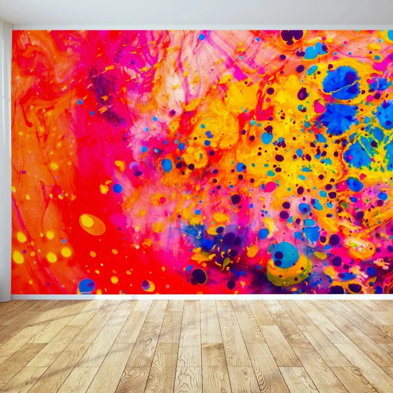 Wall mural Ottoman marbling abstract in vibrant colors