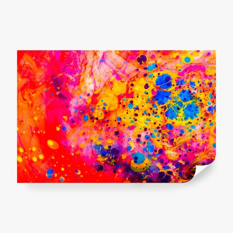 Wall mural Ottoman marbling abstract in vibrant colors