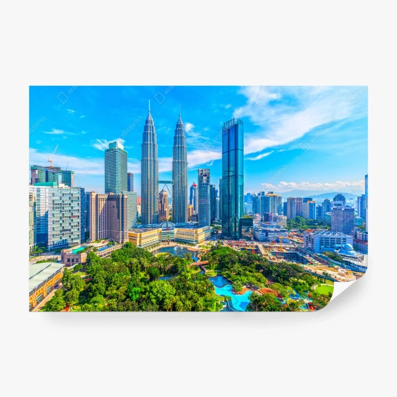 Wall mural Kuala Lumpur skyline with Petronas Towers