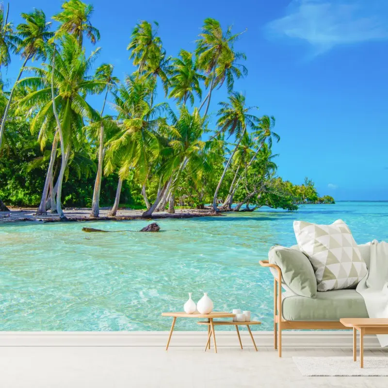 Wall mural tropical palm beach paradise • Wallissimo®