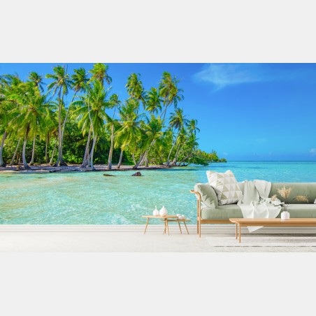 Wall mural tropical palm beach paradise • Wallissimo®