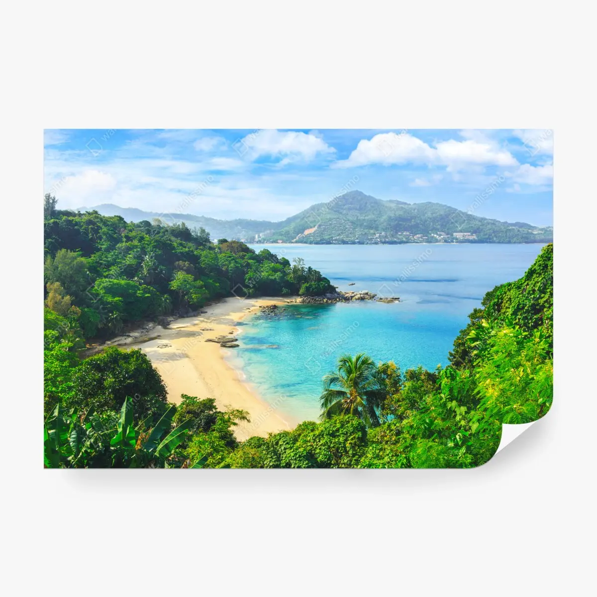 Wall mural tropical turquoise cove with palm trees ⁕ Wallissimo® Wall mural tropical turquoise cove with palm trees ⁕ Wallissimo®