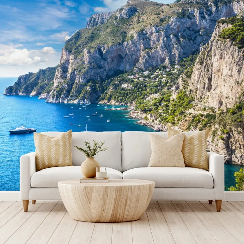 Wall mural Capri summer coastline panorama