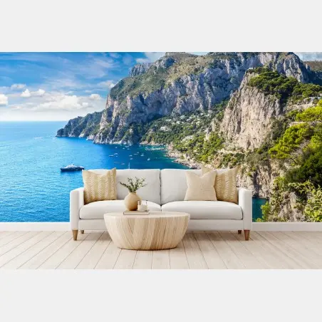 Wall mural Capri summer coastline panorama • Wallissimo®