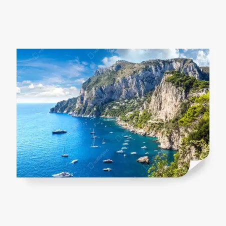 Wall mural Capri summer coastline panorama • Wallissimo®