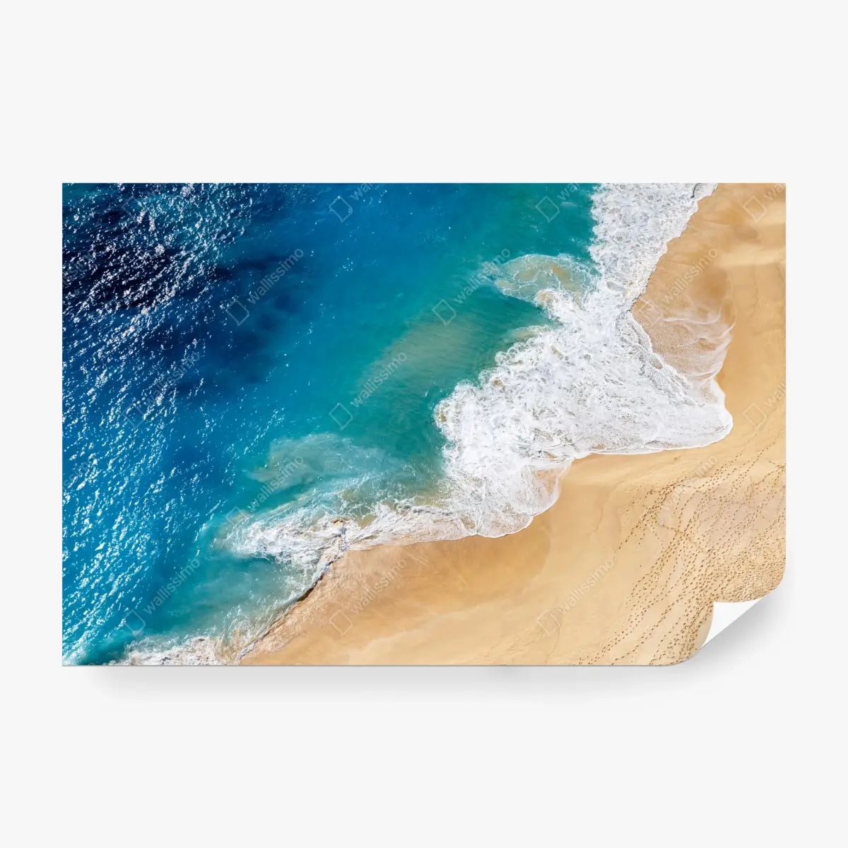 Wall mural aerial turquoise beach shoreline • Wallissimo®