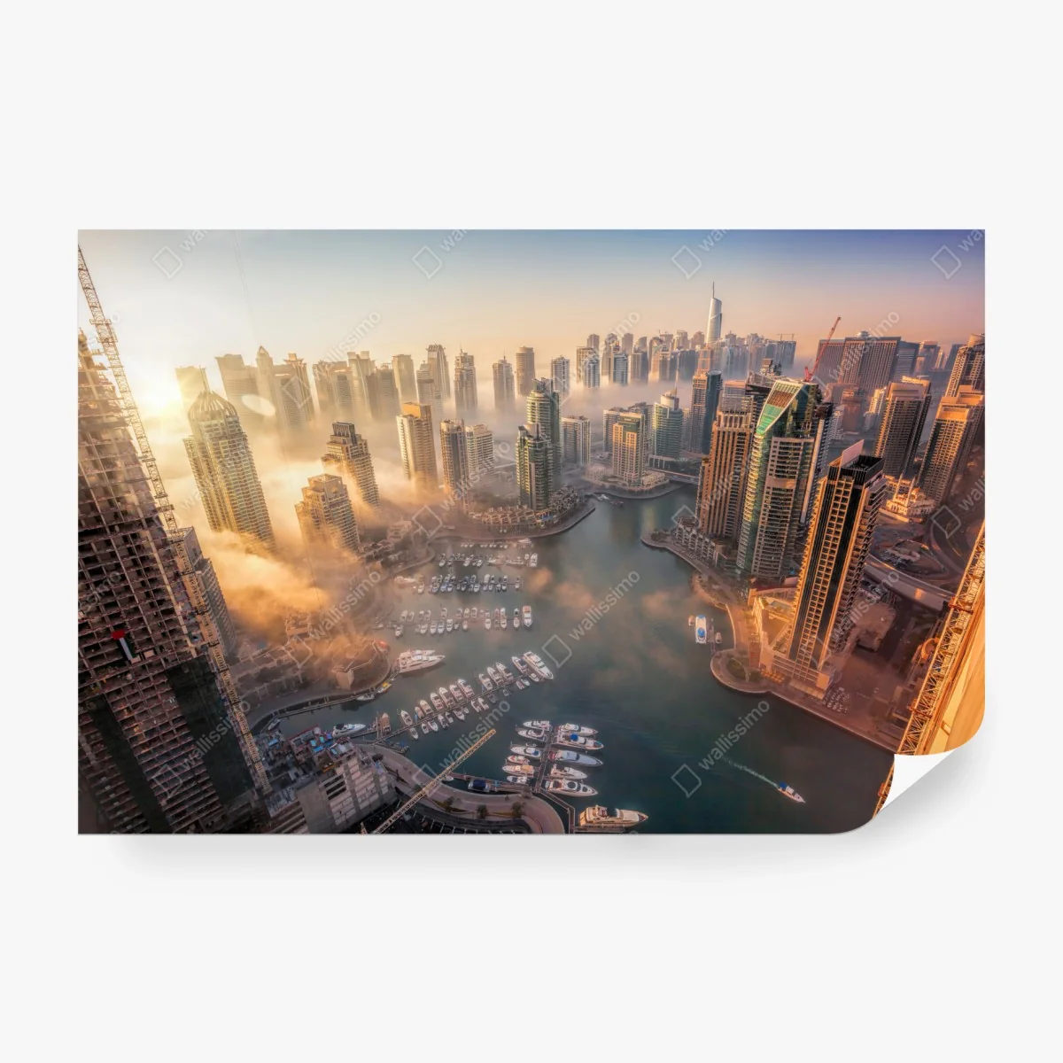 Wall mural Dubai marina sunset skyline ⁕ Wallissimo®