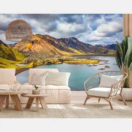 Wall mural summer lake in Iceland • Wallissimo®