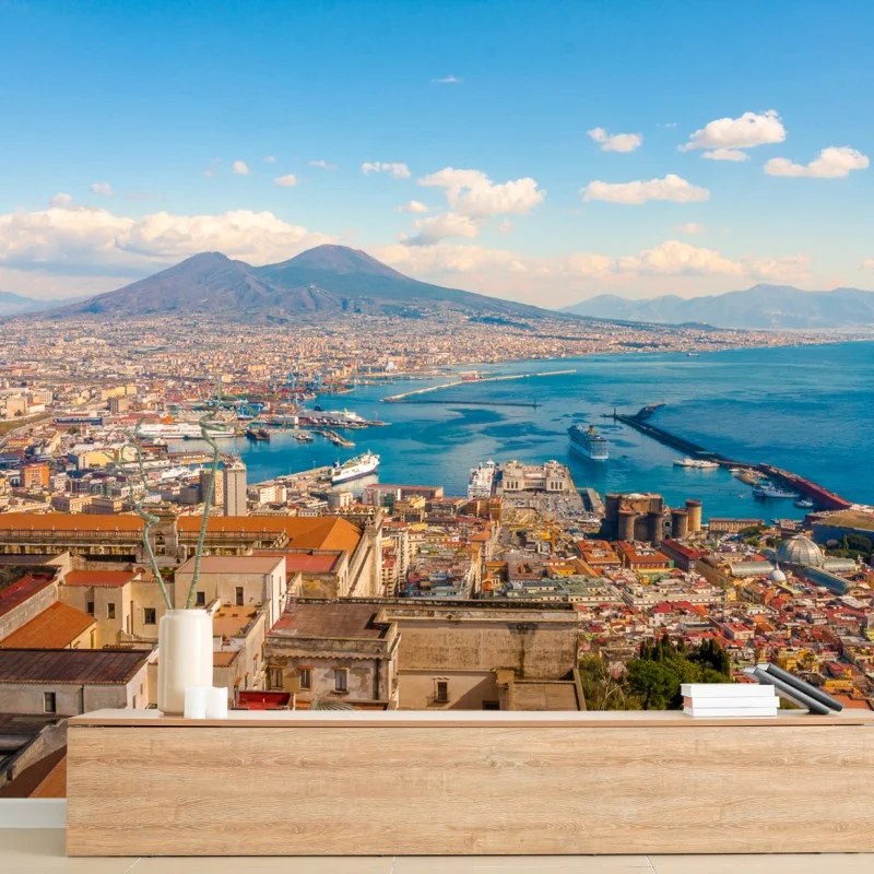 Wall mural Naples bay panorama with Mount Vesuvius