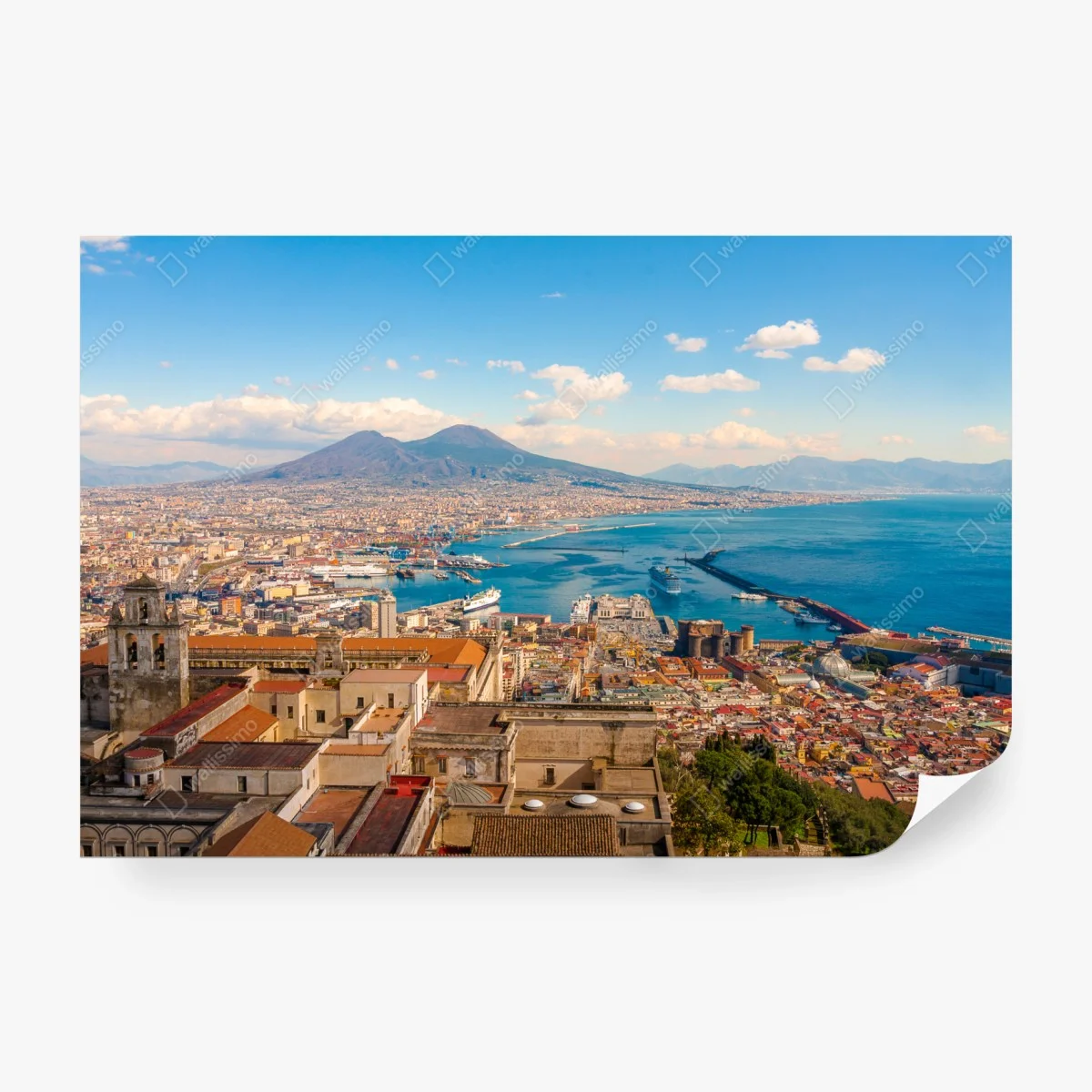 Wall mural Naples bay panorama with Mount Vesuvius • Wallissimo® Wall mural Naples bay panorama with Mount Vesuvius • Wallissimo®