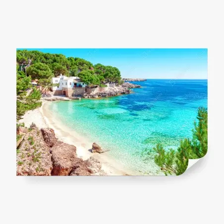 Wall mural tranquil Mediterranean cove with turquoise waters • Wallissimo®