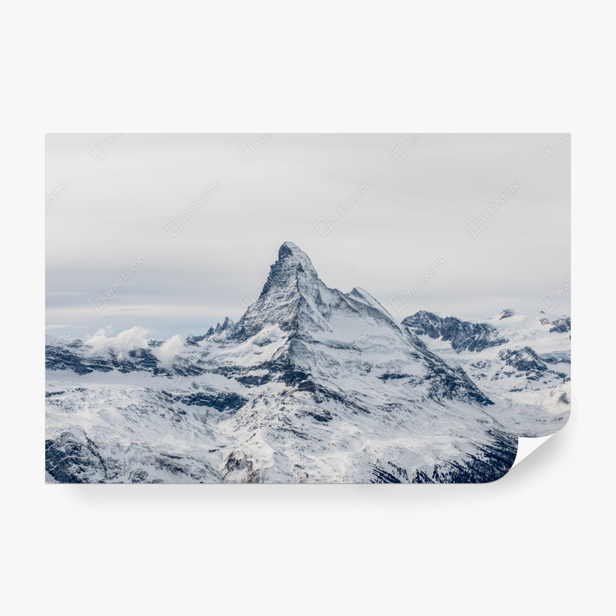 Wall mural majestic snow-capped mountain peak ⁕ Wallissimo® Wall mural majestic snow-capped mountain peak ⁕ Wallissimo®