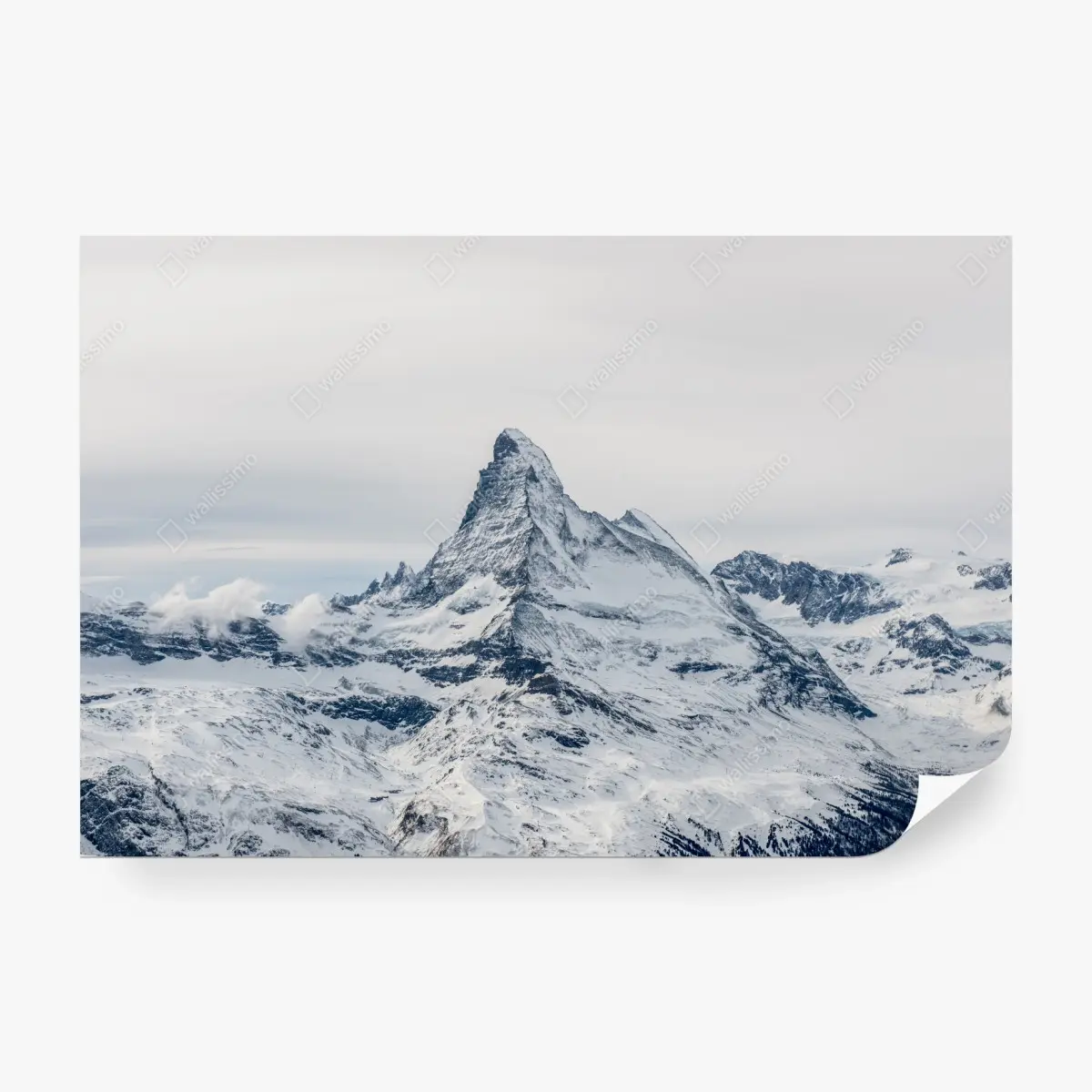 Wall mural majestic snow-capped mountain peak • Wallissimo®