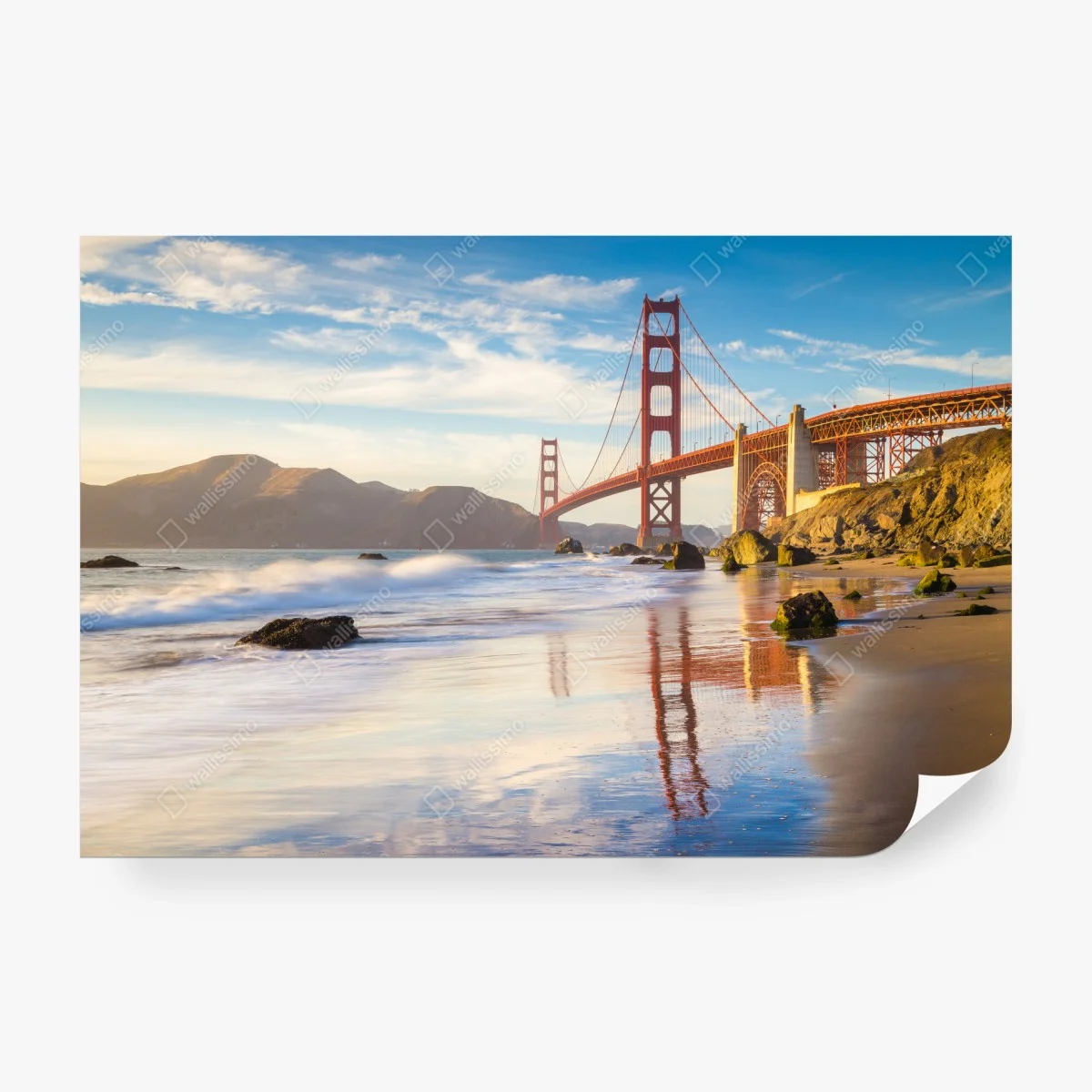 Wall mural Golden Gate Bridge at sunset • Wallissimo® Wall mural Golden Gate Bridge at sunset • Wallissimo®