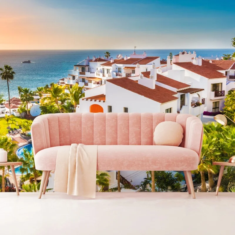 Wall mural sunset over Puerto de Santiago, Tenerife