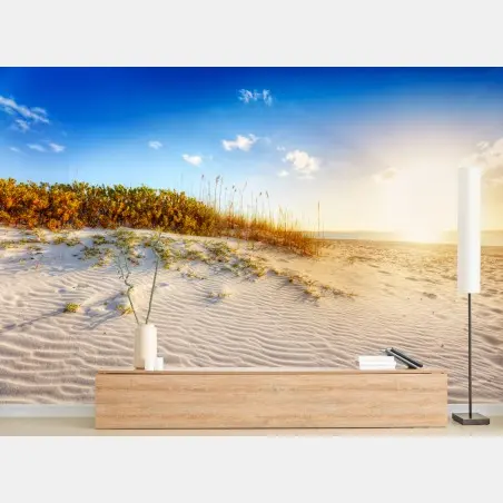 Wall mural sunset over Grace Bay sand dunes • Wallissimo®