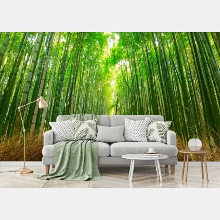Wall mural tranquil bamboo path in Kyoto • Wallissimo®