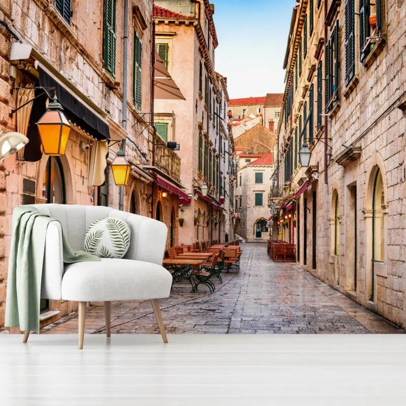 Wall mural Dubrovnik old town street