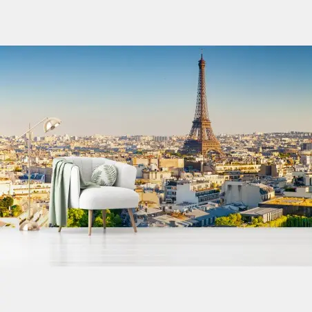Wall mural Paris skyline with the Eiffel Tower • Wallissimo®