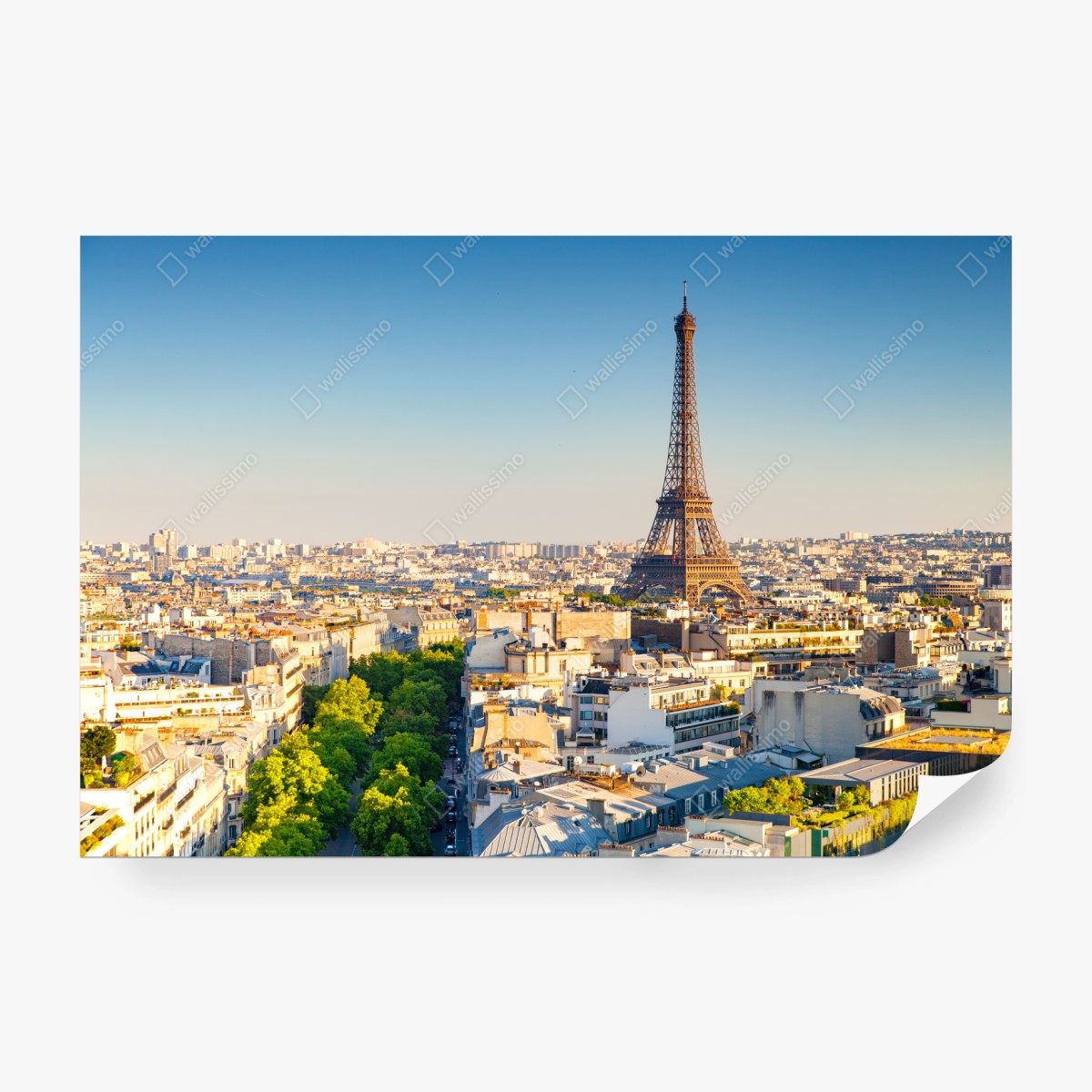 Wall mural Paris skyline with the Eiffel Tower • Wallissimo®