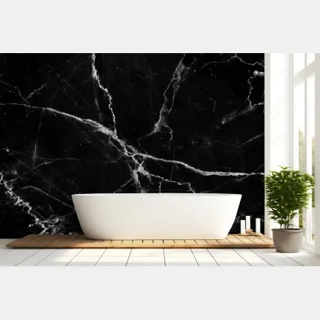 Wall mural black marble veined texture • Wallissimo®