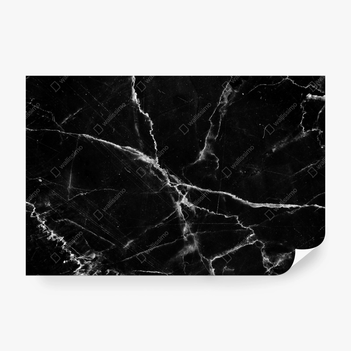 Wall mural black marble veined texture • Wallissimo®
