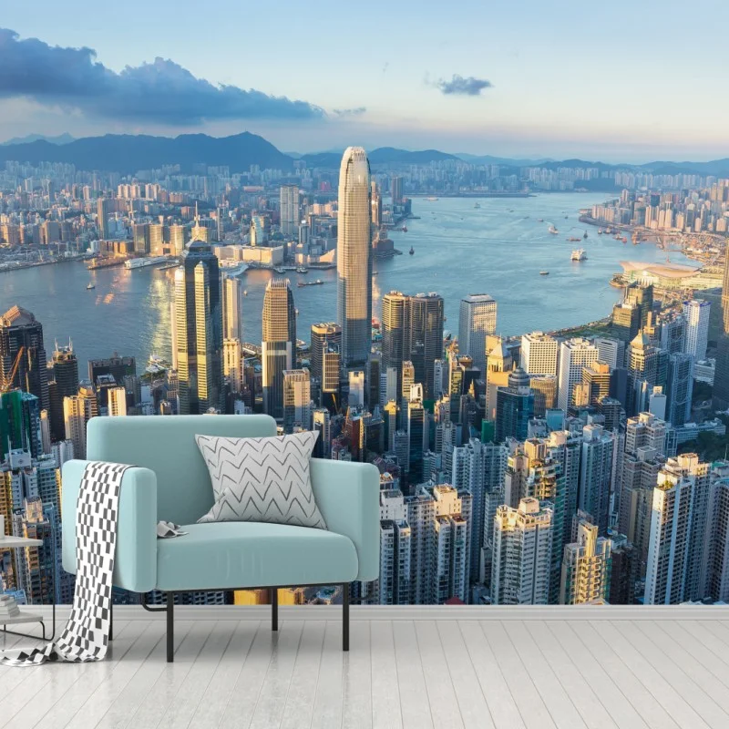 Wall mural Hong Kong skyline at sunset