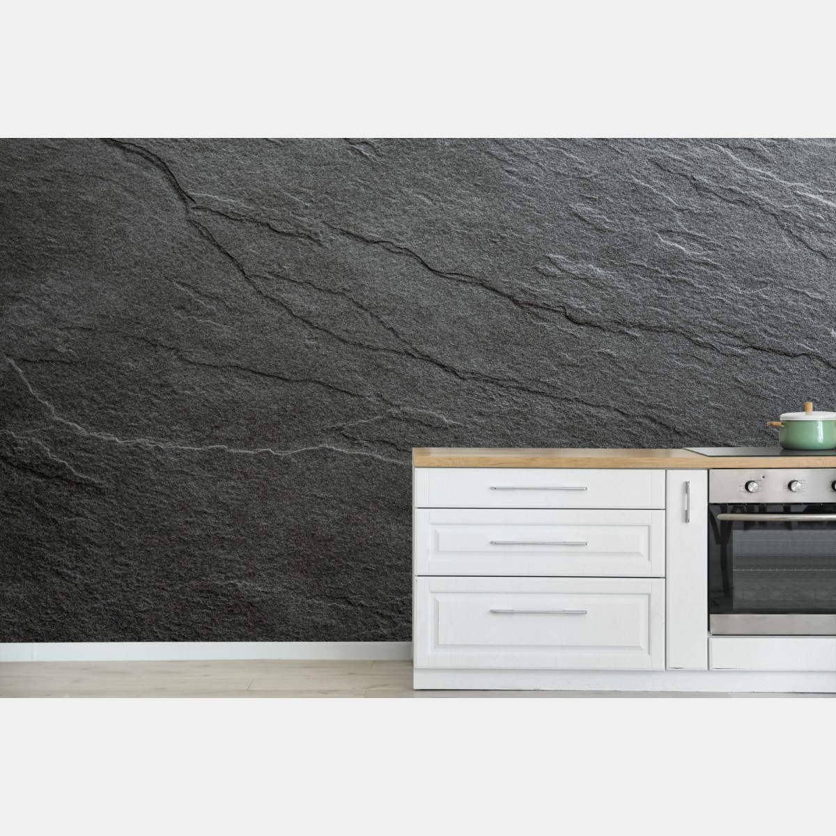 Wall mural dark slate stone texture • Wallissimo®
