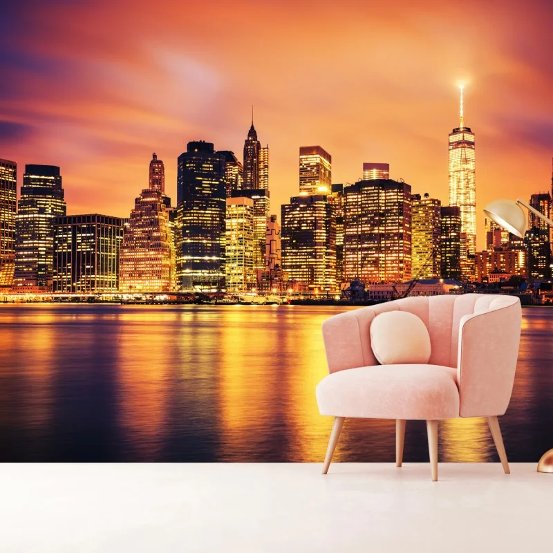 Wall mural New York skyline at sunset