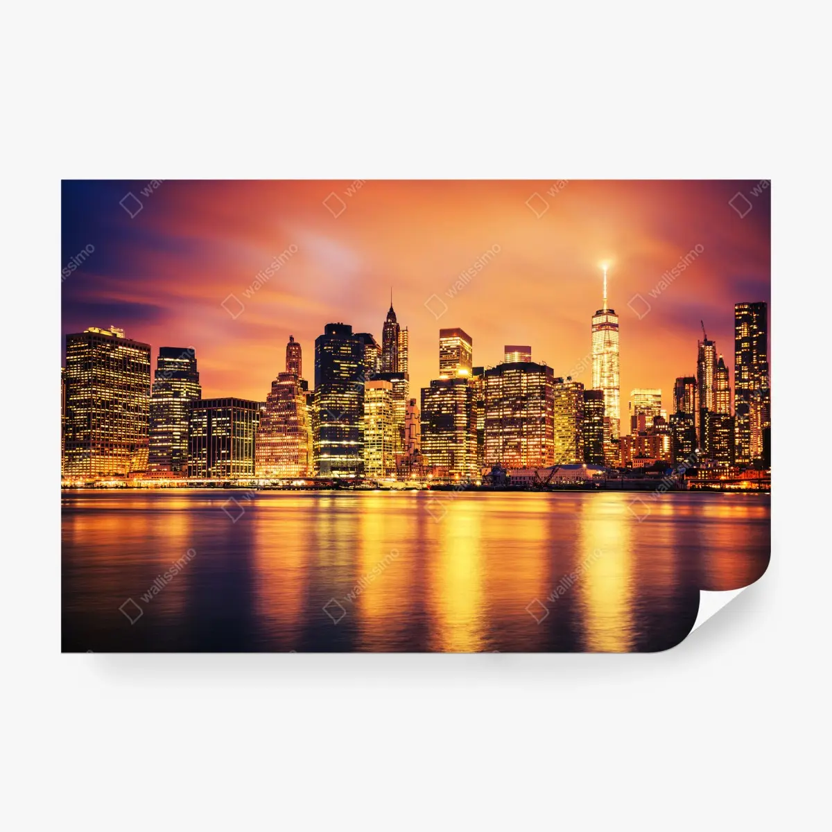 Wall mural New York skyline at sunset • Wallissimo®