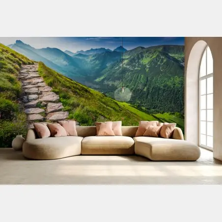 Wall mural Tatras mountain footpath at sunrise • Wallissimo®