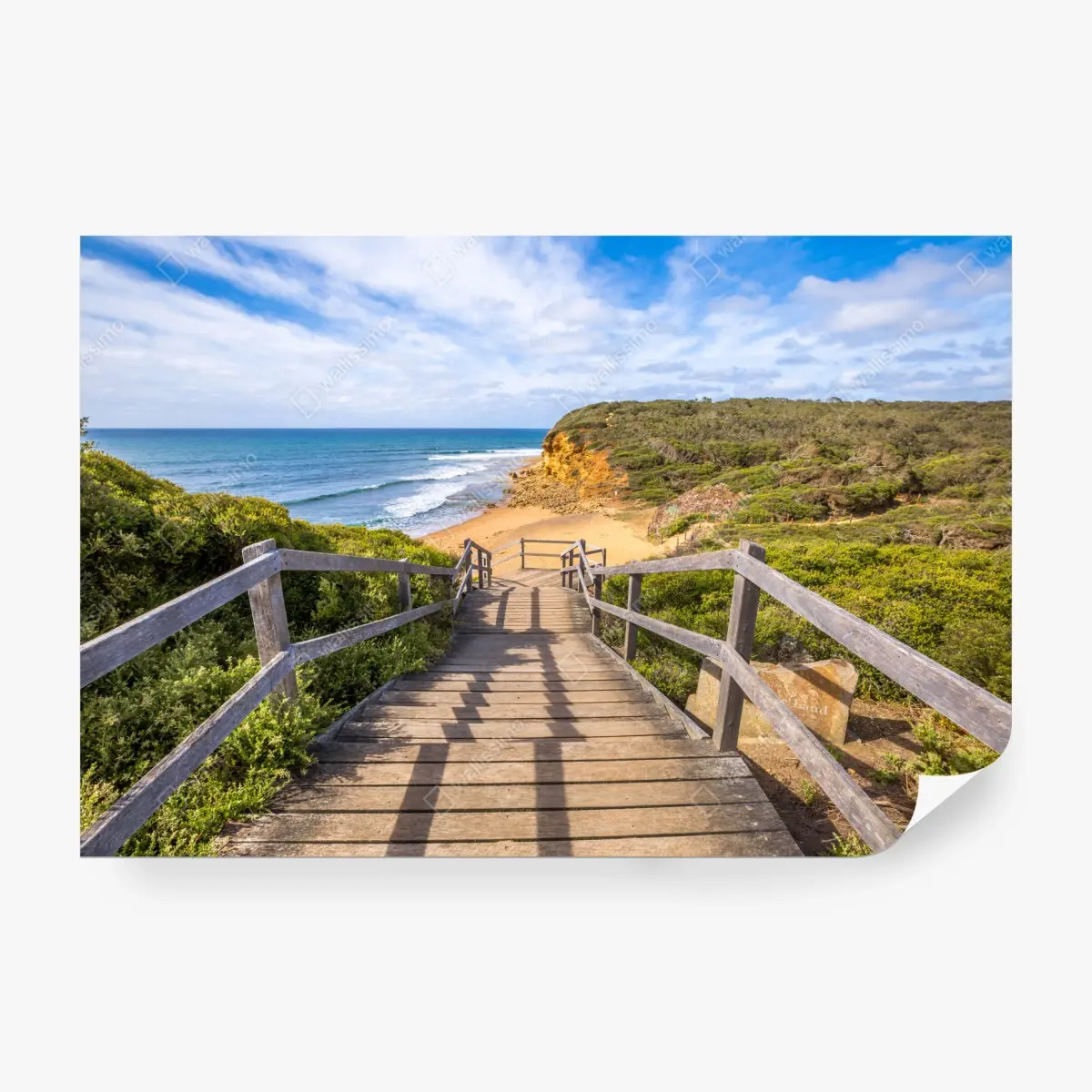 Wall mural walkway to Bells Beach panoramic view • Wallissimo®