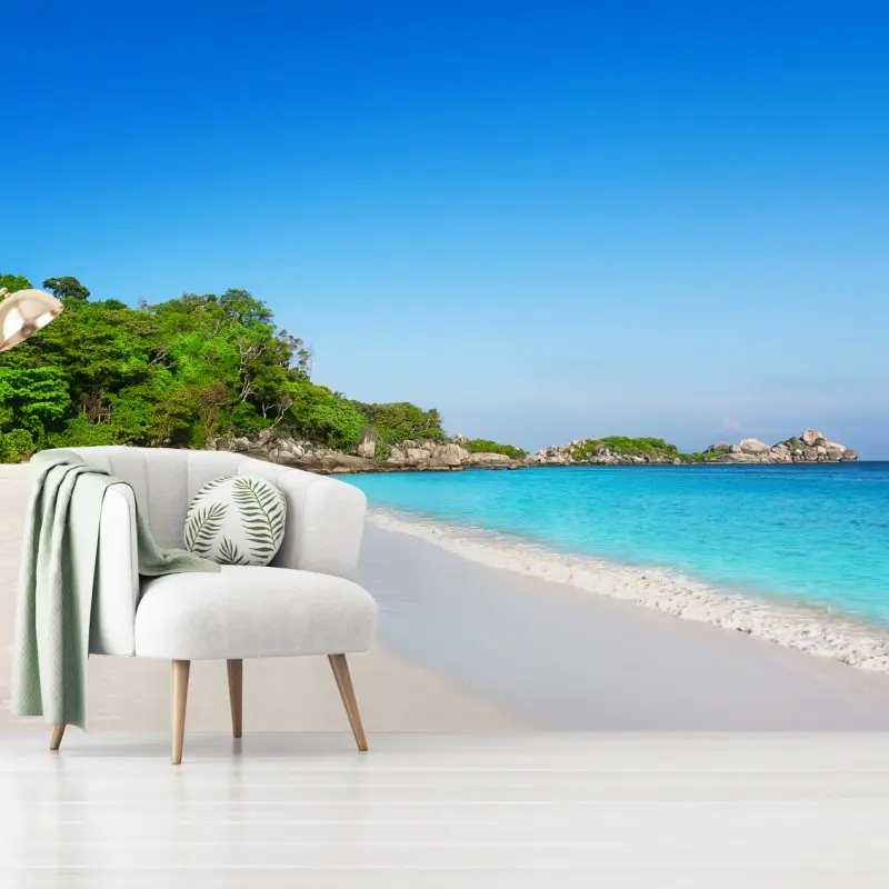 Wall mural tropical white sand beach paradise • Wallissimo® Wall mural tropical white sand beach paradise • Wallissimo®