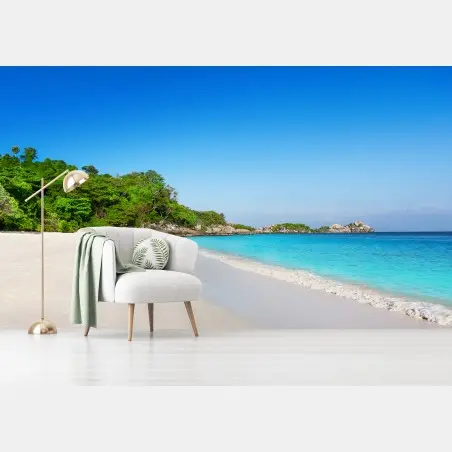 Wall mural tropical white sand beach paradise • Wallissimo®