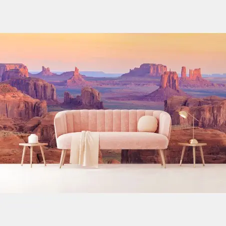 Wall mural Monument Valley desert sunset panorama • Wallissimo®