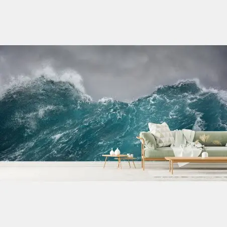 Wall mural turbulent turquoise ocean waves • Wallissimo®