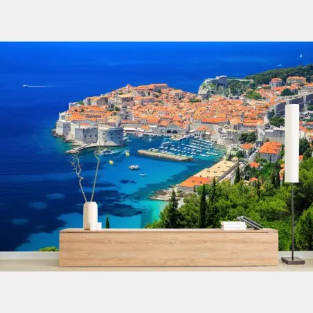 Wall mural Dubrovnik old town aerial view • Wallissimo®