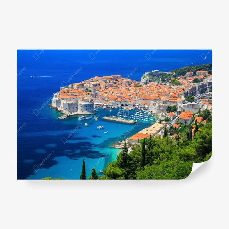 Wall mural Dubrovnik old town aerial view