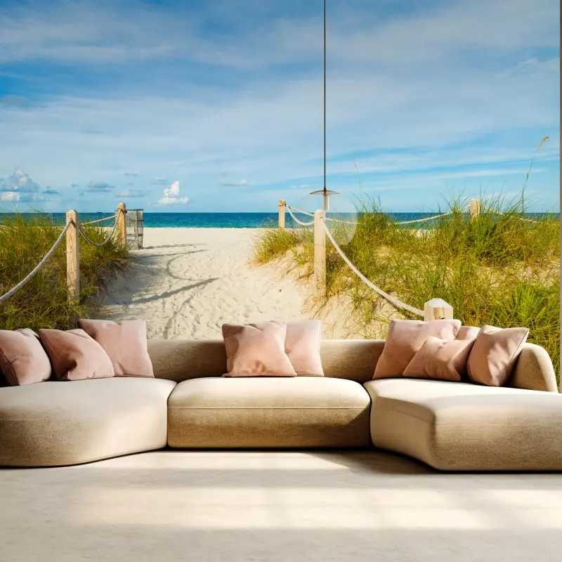 Wall mural sandy path to the sea, Miami