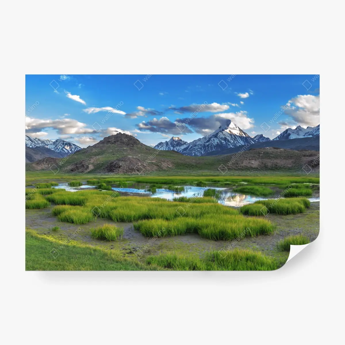 Wall mural serene Himalayas mountain lake in summer • Wallissimo®