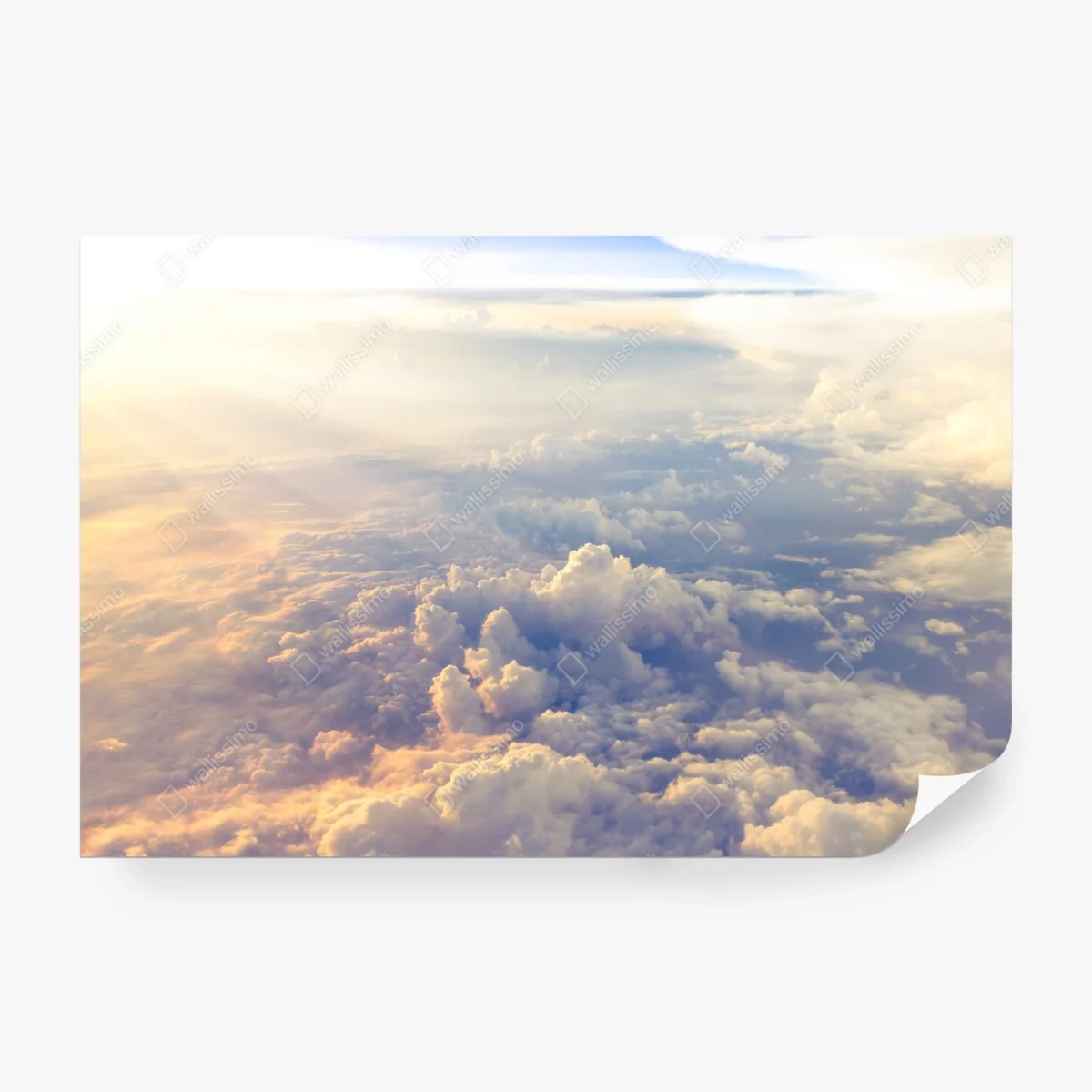 Wall mural sunlit clouds above the horizon • Wallissimo® Wall mural sunlit clouds above the horizon • Wallissimo®