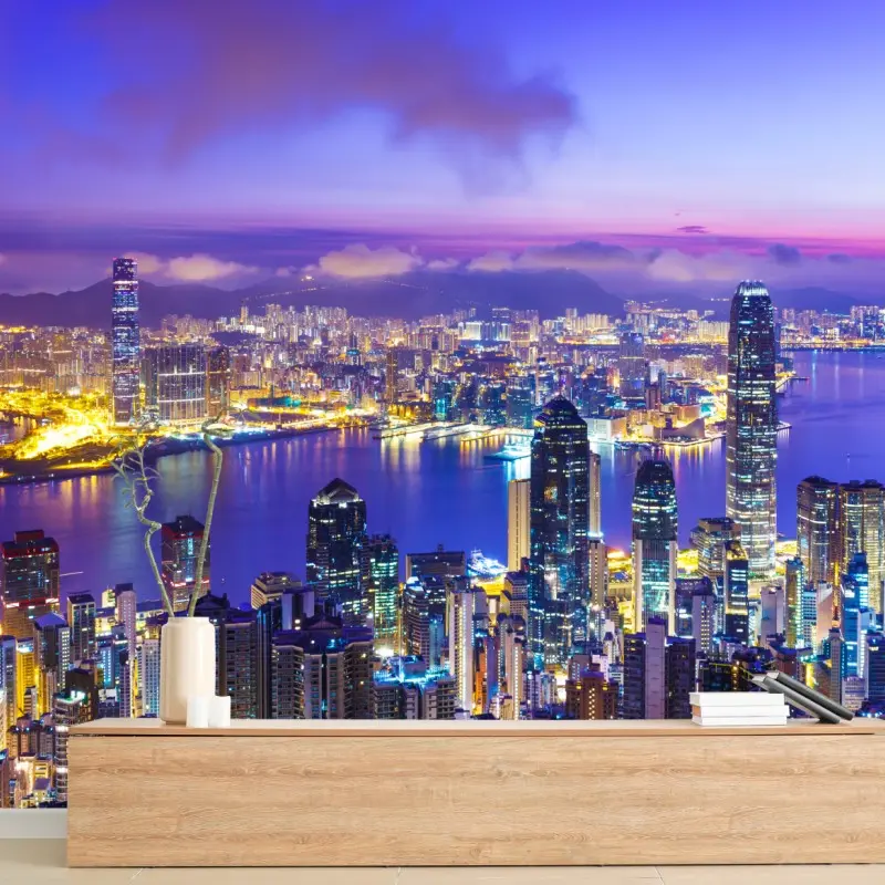 Wall mural Hong Kong skyline at dawn