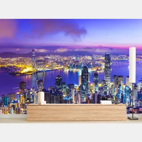 Wall mural Hong Kong skyline at dawn • Wallissimo®